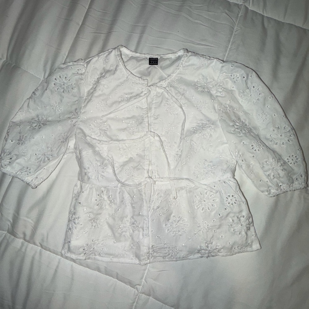 Elegant White Floral Blouse